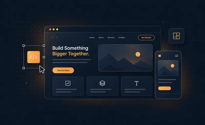 Responsive website layouts on desktop and mobile with web development tools
